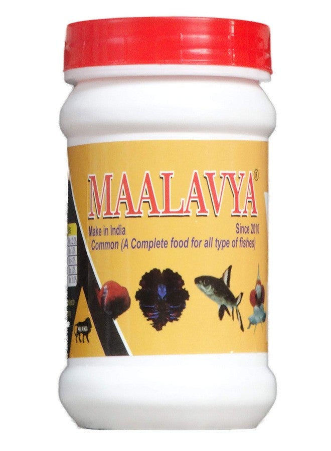 Maalavya Common Fish Feed/Food (Make in India) (for All Type of Fishes)(Red/Green pellets) (200 Grams, Medium 1.2 MM)